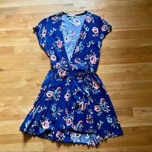 Honey Punch Floral Wrap Dress